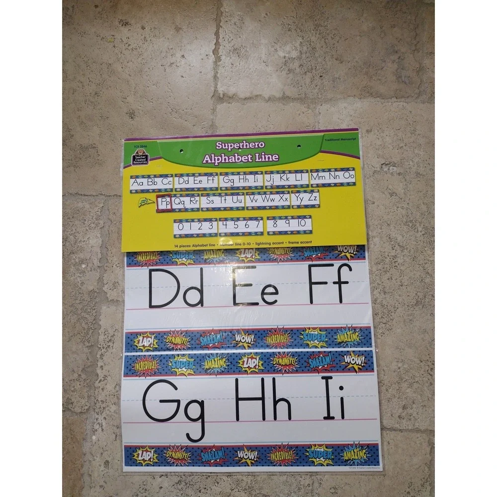Teacher Created Resources Superhero Alphabet Line 14 PCs Letters And Numbers